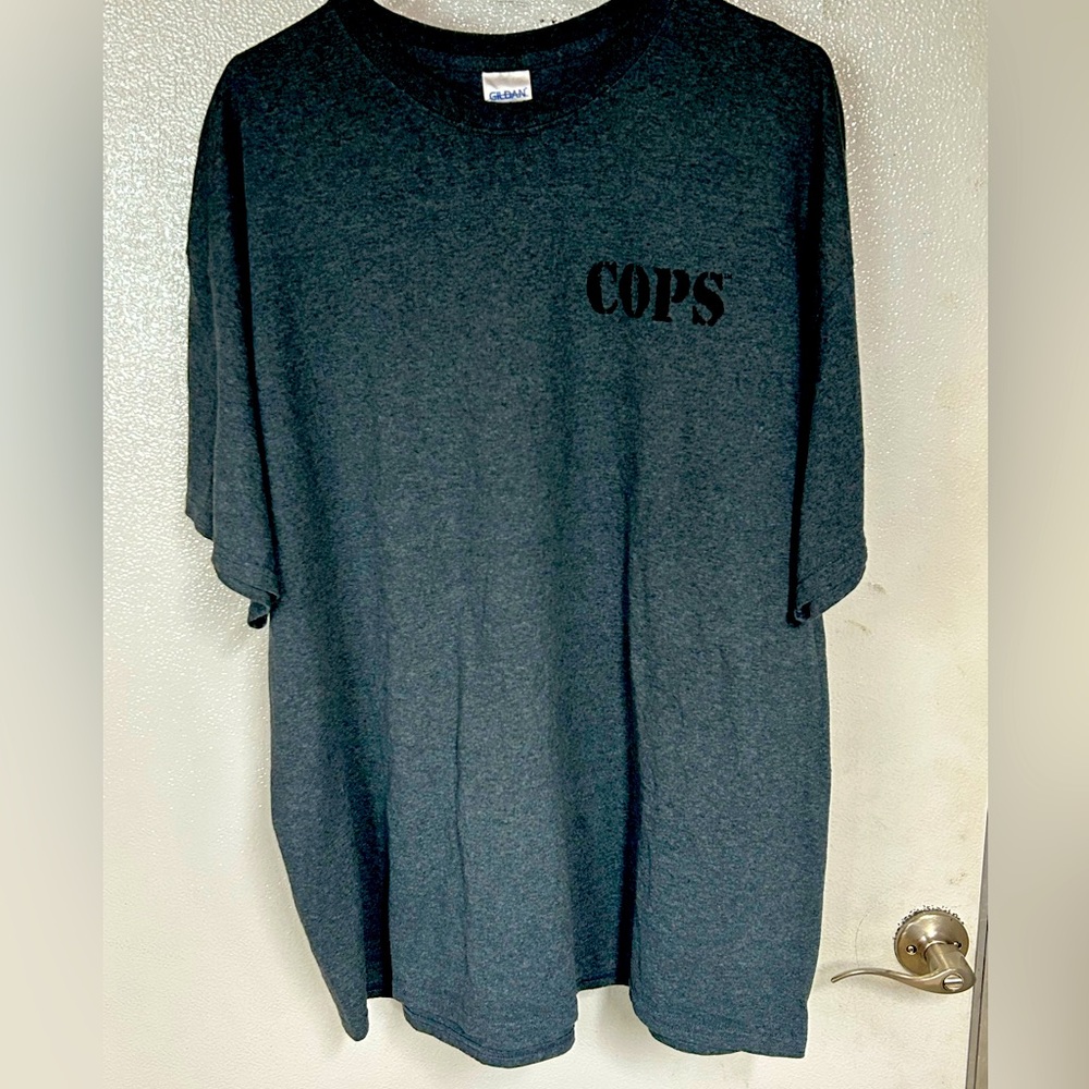 COPS TV SHOW POLICE OFFICER TEE T SHIRT Mens XL Gray Langley Production